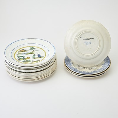 Lot 12 - Seventeen French Faience 'Rebus' Plates
