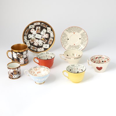 Lot 106 - Five English Ceramic Fortune Telling Teacups