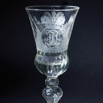 Lot 87 - Russian Blown and Etched Glass Goblet