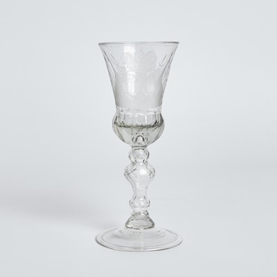 Lot 87 - Russian Blown and Etched Glass Goblet