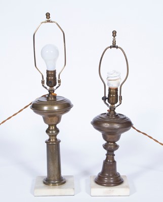 Lot 41 - Two Brass Fluid Lamps