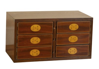 Lot 54 - George III Style Inlaid Mahogany Small Filing Cabinet