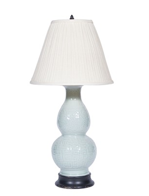 Lot 47 - Chinese Celadon Porcelain Vase Mounted as Lamp
