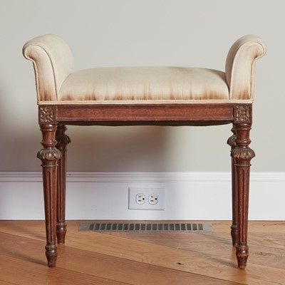 Lot 187 - Louis XVI Style Upholstered Mahogany Bench