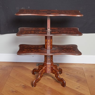 Lot 82 - Dutch Floral Marquetry Adjustable Triple-Top Table