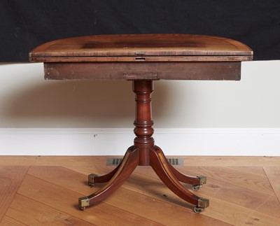 Lot 76 - Regency Inlaid Mahogany Demilune Fold Over Card Table