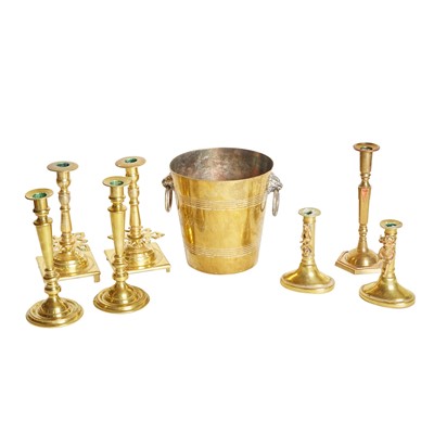 Lot 58 - Group of Eight Brass Table Articles