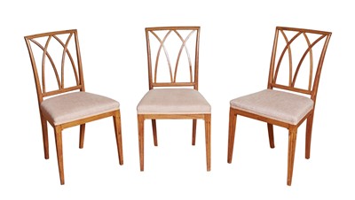 Lot 219 - Set of Six Continental Elm Dining Side Chairs