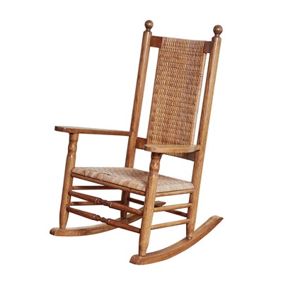 Lot 115 - Oak and Caned "Kennedy" Rocking Chair