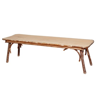 Lot 145 - Rustic Style Oak and Bark-on Low Table