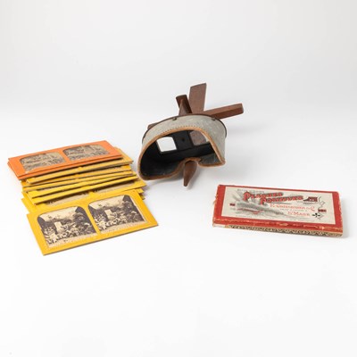 Lot 116 - Stereoscope with an Interesting Group of "Diableries" Stereo Cards