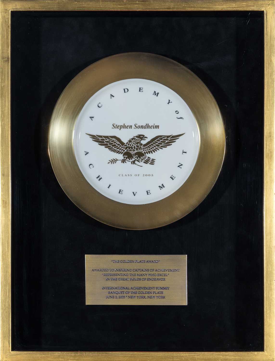 Lot 308 - Golden Plate Award presented to Stephen Sondheim
