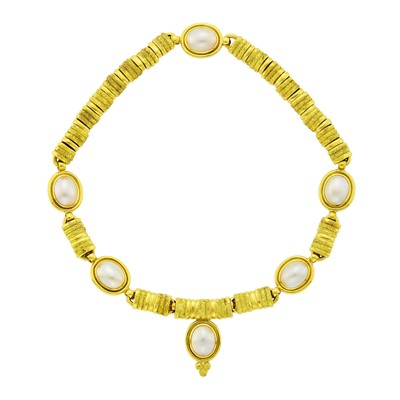 Lot 116 - Elizabeth Gage Gold and Mabé Pearl Necklace