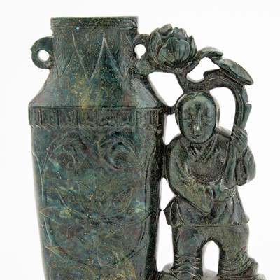 Lot 7 - A Chinese Spinach Jade Vase