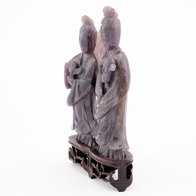 Lot 30 - A Pair of Chinese Amethyst Conjoined Figures