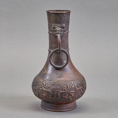 Lot 129 - A Chinese Archaistic Bronze Bottle Vase