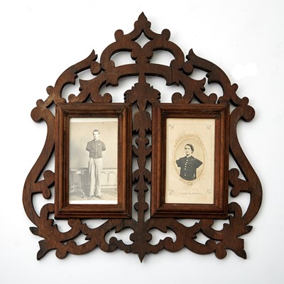 Lot 222 - Two framed CDVs of a noted Civil War amputee