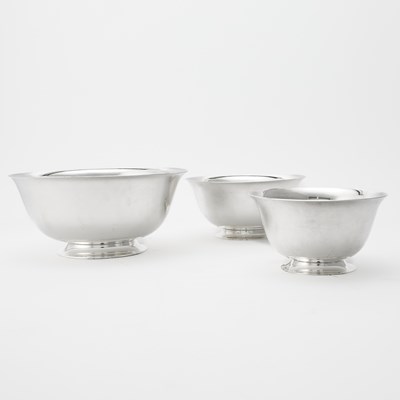 Lot 189 - Nest of Three Graduated Porter Blanchard Sterling Silver Revere Form Bowls