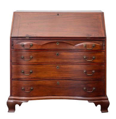 Lot 1030 - Chippendale Mahogany Serpentine Fall-front Desk