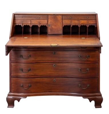 Lot 1030 - Chippendale Mahogany Serpentine Fall-front Desk