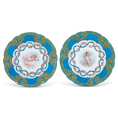 Lot 126 - Pair of Russian Porcelain Dessert Plates from the Alexandrinsky Turquoise Service