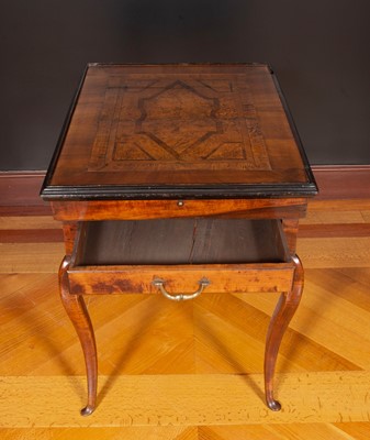 Lot Continental Rococo Inlaid Walnut and Maple B-Trac Table