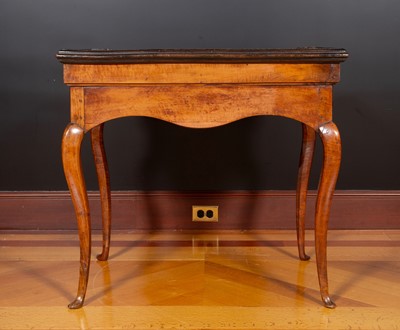 Lot Continental Rococo Inlaid Walnut and Maple B-Trac Table