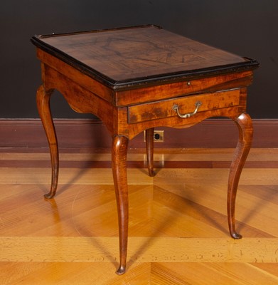 Lot 224 - Continental Rococo Inlaid Walnut and Maple B-Trac Table