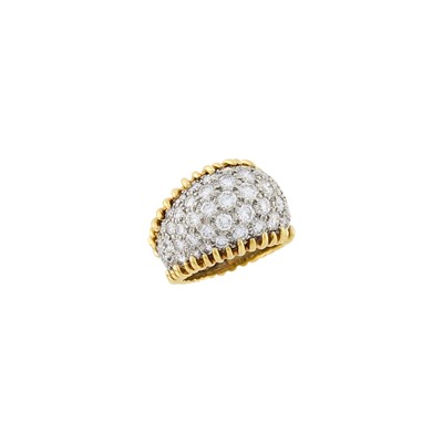 Lot 58 - Two-Color Gold and Diamond Bombé Ring