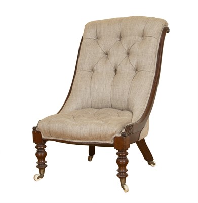 Lot 25 - Victorian Mahogany Slipper Chair