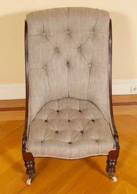 Lot 25 - Victorian Mahogany Slipper Chair