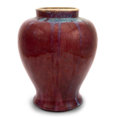 Lot 242 - Two Chinese Flambé Glazed Porcelain Vase and Jar