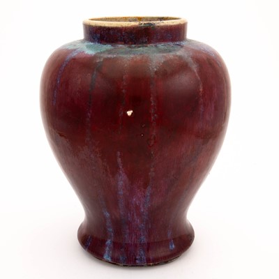 Lot 242 - Two Chinese Flambé Glazed Porcelain Vase and Jar