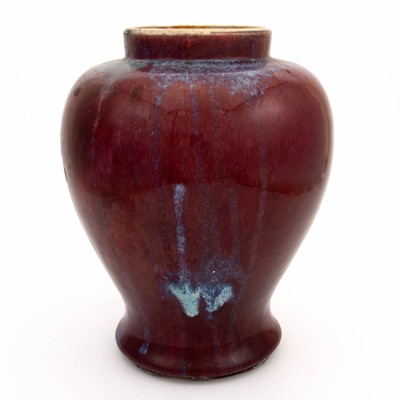 Lot 242 - Two Chinese Flambé Glazed Porcelain Vase and Jar