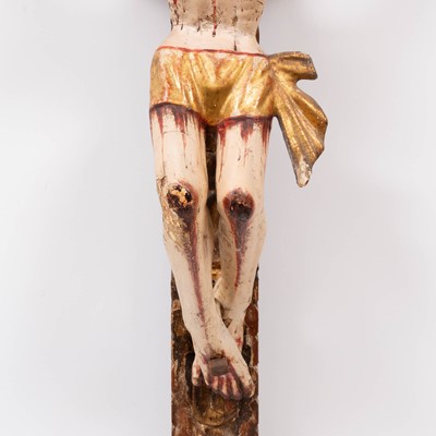 Lot 489 - Colonial Painted and Parcel-Gilt Figure of Christ