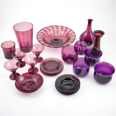 Lot 186 - Group of Amethyst Glassware and Tableware