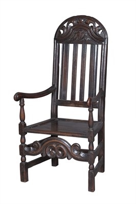 Lot 839 - English Joined Oak Arm Chair