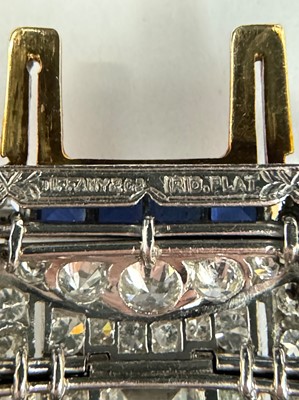 Lot 300 - Tiffany & Co. Platinum, Diamond and Sapphire Bracelet