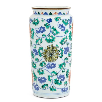 Lot 178 - A Chinese Wucai Porcelain Sleeve Vase