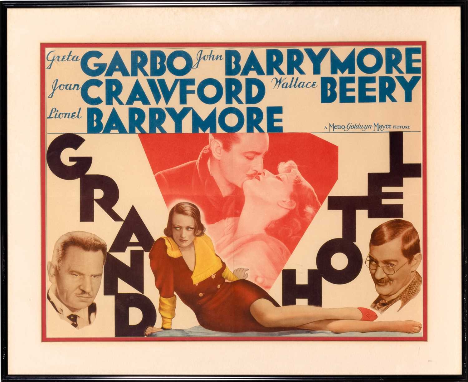 Lot 5074 - Rare poster for the 1960 re-release of Grand Hotel