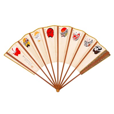 Lot 599 - A Chinese Painted Fan Leaf, Attributed to Mei Lanfang