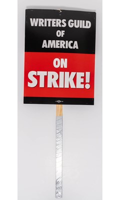 Lot 5018 - A Writers Guild Strike sign by Family Guy creator Seth MacFarlane
