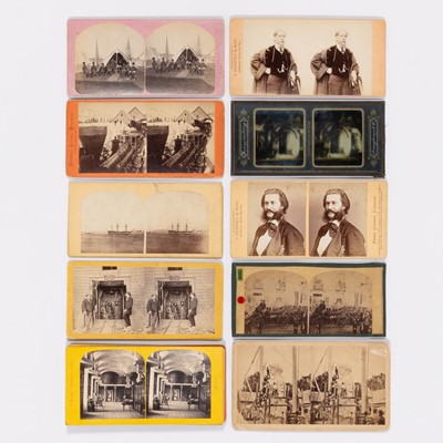Lot 3016 - Group of nineteen stereo cards and a CDV