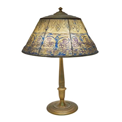 Lot 145 - Tiffany Studios Gilt-Metal Table Lamp With  Mesh  Shade