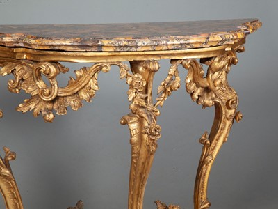 Lot 659 - Pair of Italian Giltwood Consoles