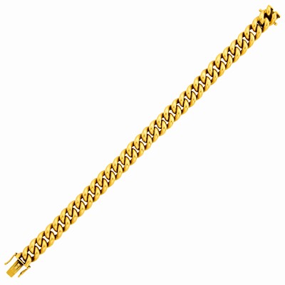 Lot 1148 - Gold Curb Link Bracelet
