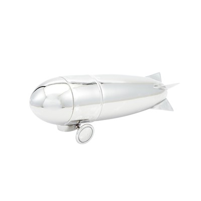 Lot 155 - Novelty Zeppelin Form Silver Plated Cocktail Shaker