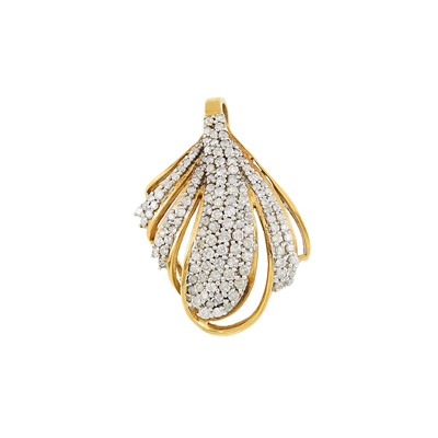 Lot 2258 - Two-Color Gold and Diamond Pendant