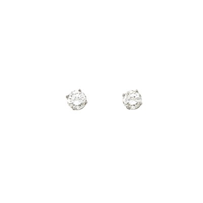 Lot 1165 - Pair of White Gold and Diamond Stud Earrings