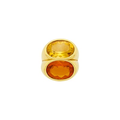 Lot 138 - Valentin Magro Gold and Two-Color Citrine Ring
